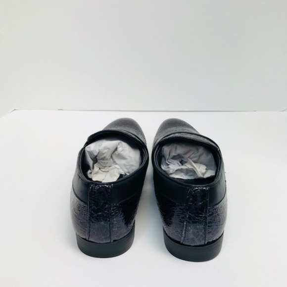Men's Amali Black Crackled Mettalic Slip Ons Shoes - Picture 4 of 5